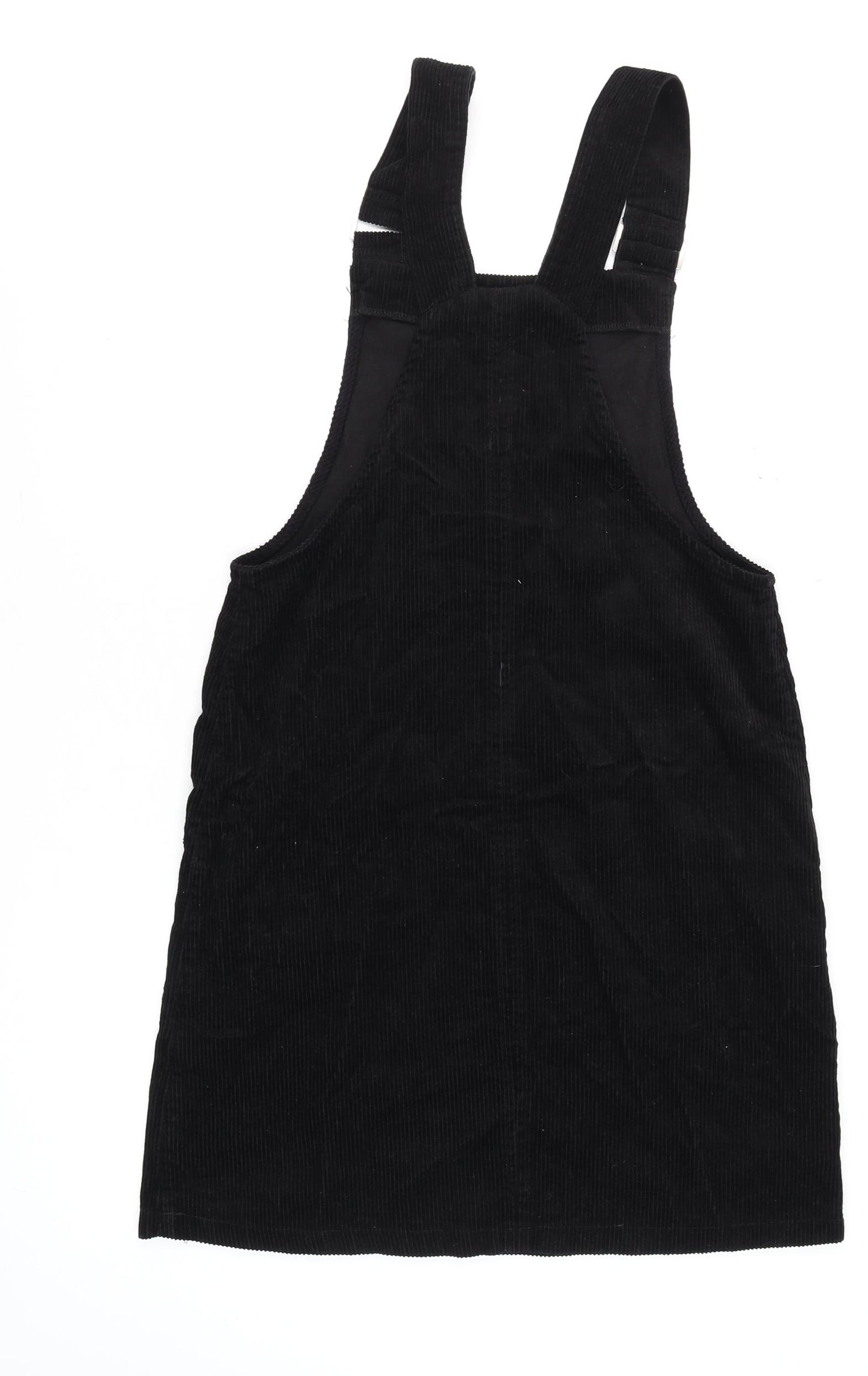 New Look Women's Black Corduroy Pinafore Dress Size 8