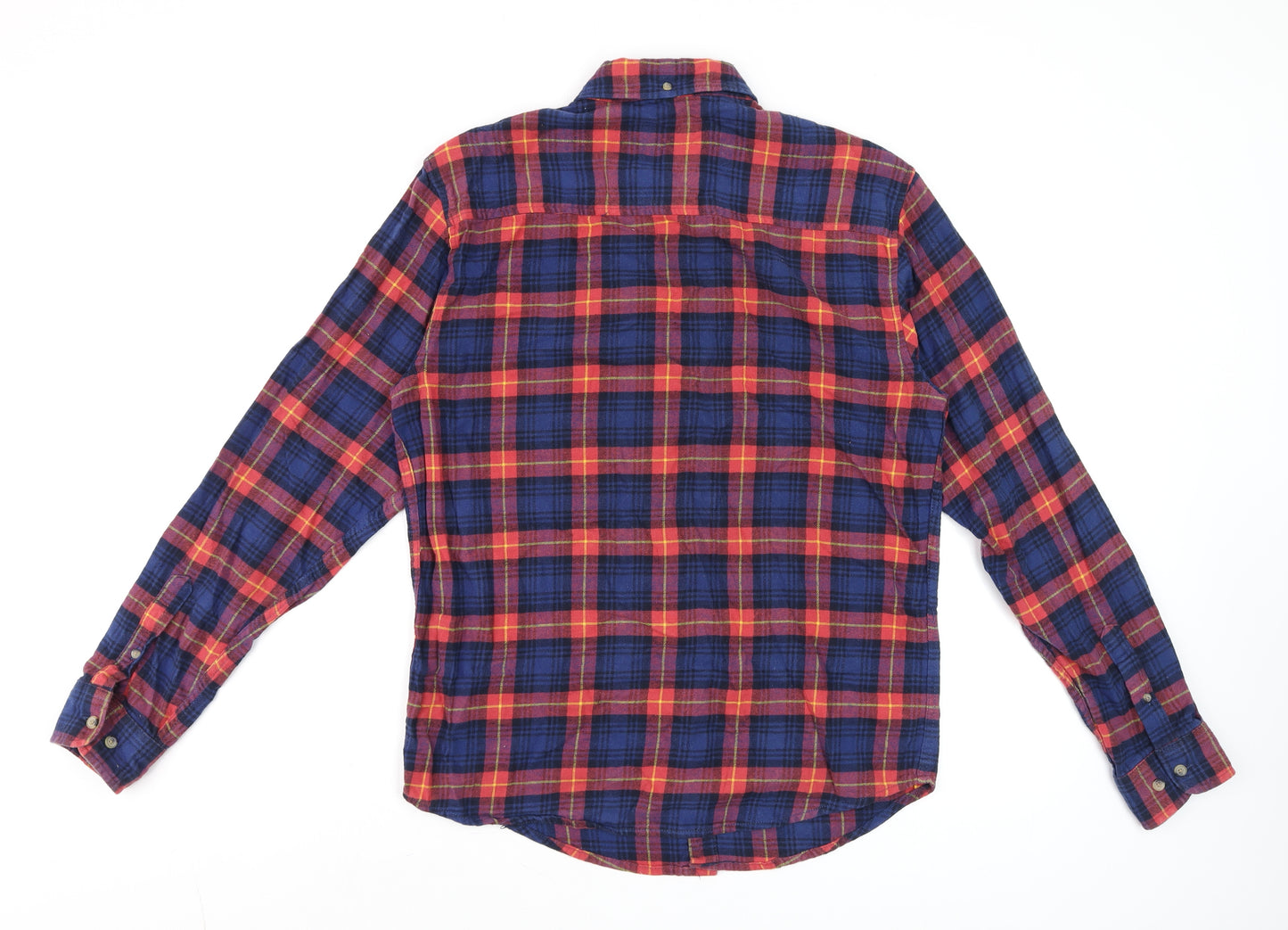 Primark Men's Multicoloured Plaid Cotton Long Sleeve Shirt Small Regular Fit