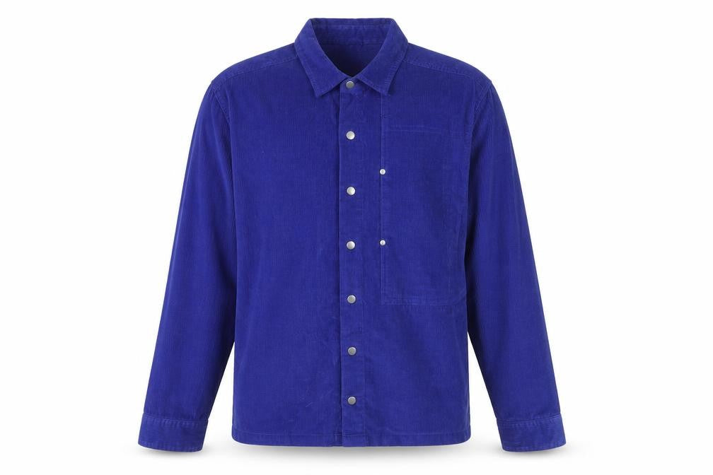 ASOS Men's Blue Corduroy Long Sleeve Button-Up Shirt XS