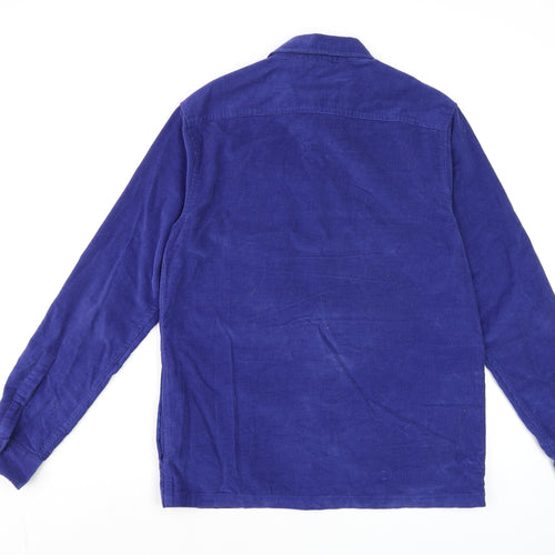 ASOS Men's Blue Corduroy Long Sleeve Button-Up Shirt XS