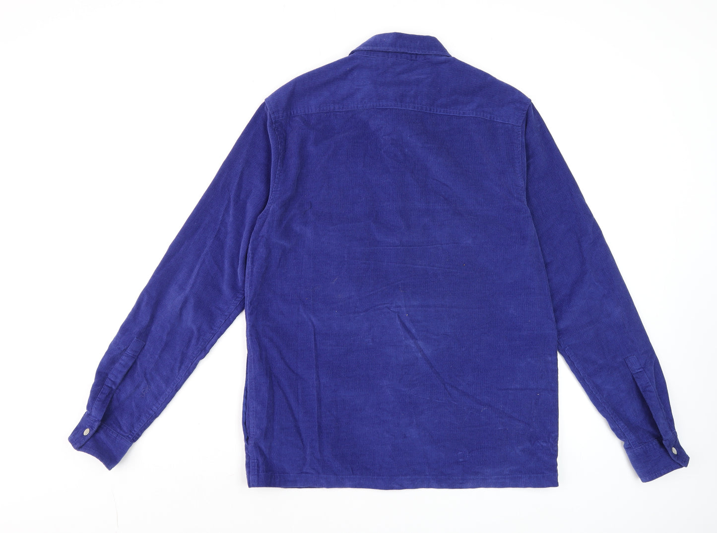 ASOS Men's Blue Corduroy Long Sleeve Button-Up Shirt XS