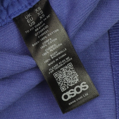 ASOS Men's Blue Corduroy Long Sleeve Button-Up Shirt XS