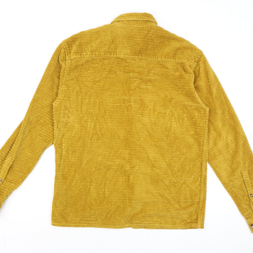 ASOS Men’s Mustard Corduroy Button-Up Shirt 2XS Long Sleeve Cotton