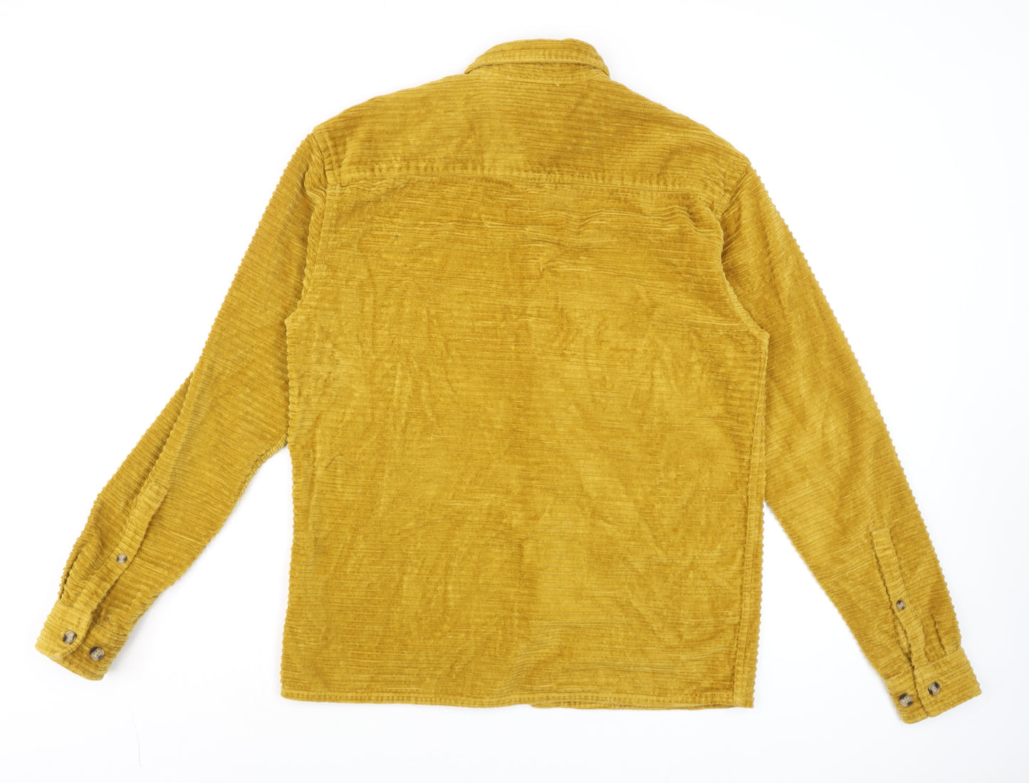ASOS Men’s Mustard Corduroy Button-Up Shirt 2XS Long Sleeve Cotton