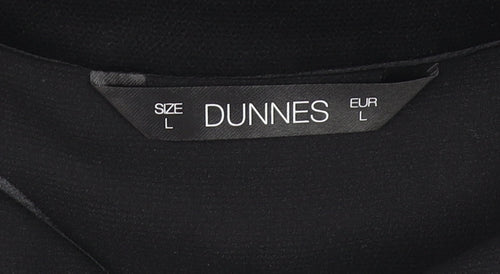 Dunnes Women Black V-Neck Long Sleeve Basic Blouse L