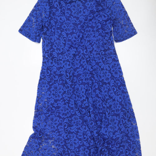 Annabelle Women's Blue Lace Bodycon Dress UK 18 Knee Length