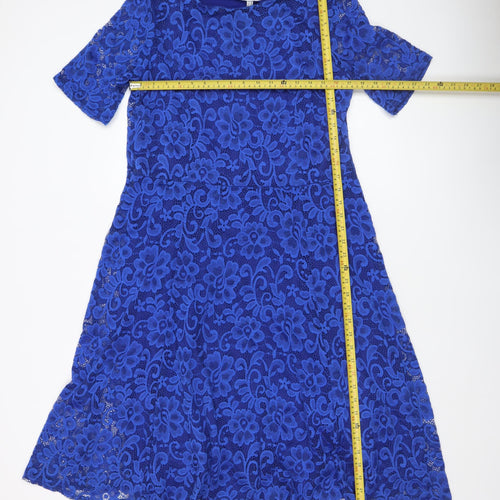 Annabelle Women's Blue Lace Bodycon Dress UK 18 Knee Length