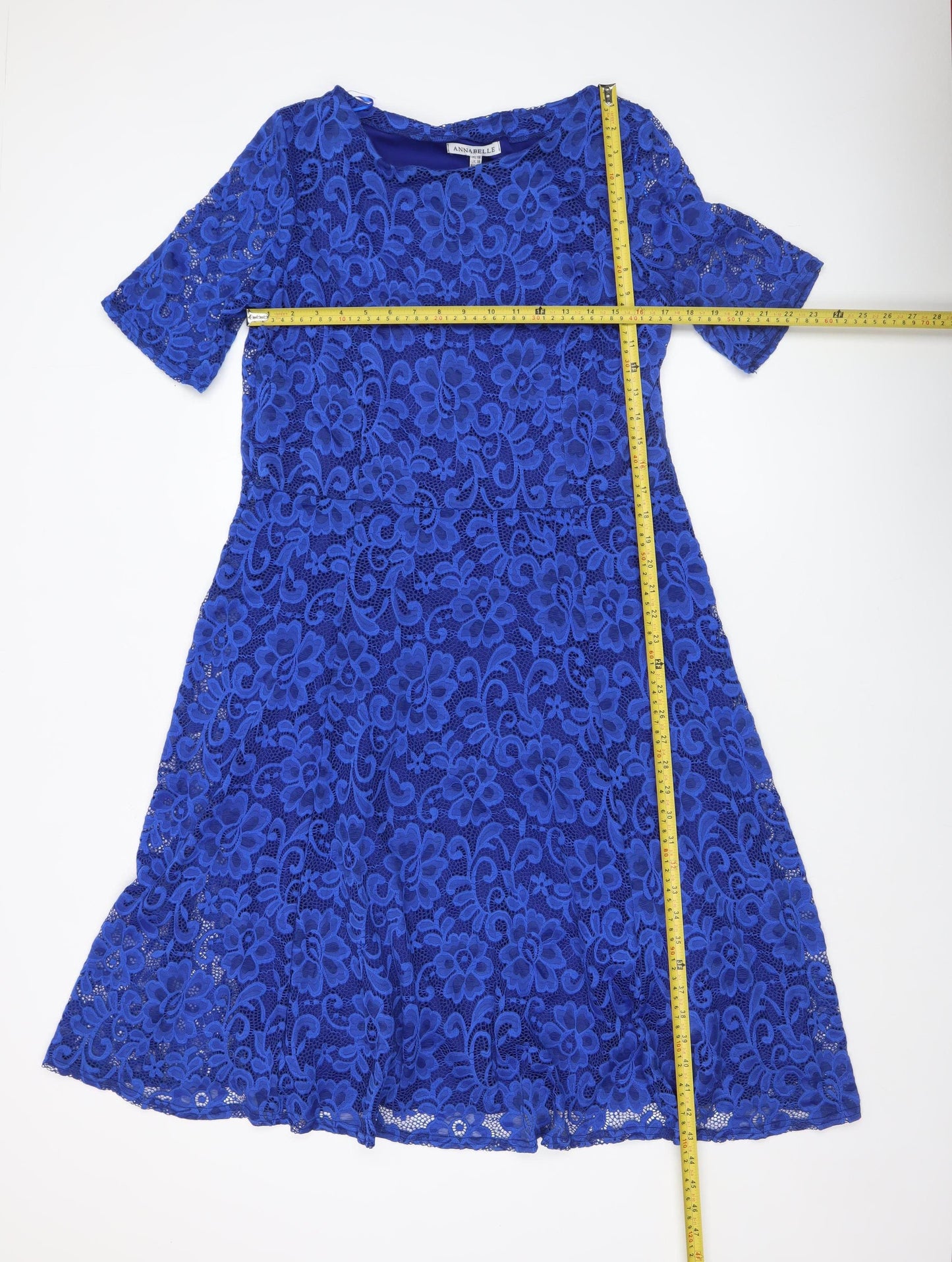 Annabelle Women's Blue Lace Bodycon Dress UK 18 Knee Length