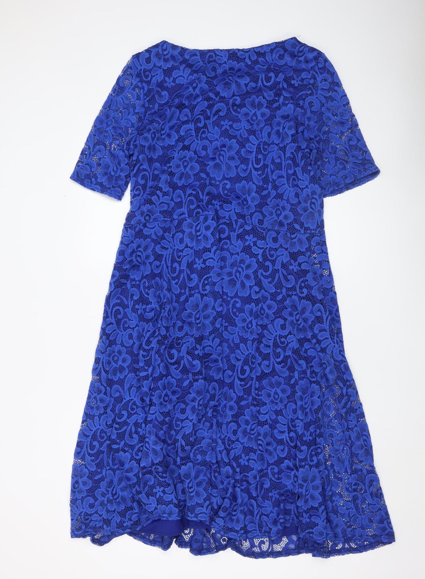 Annabelle Women's Blue Lace Bodycon Dress UK 18 Knee Length