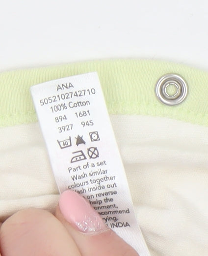 George Unisex Baby Yellow Polka Dot Cotton Babygrow 0-3 Months
