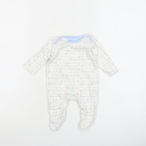 George Unisex Baby Multicoloured 0-3 Months Cotton Animal Print Babygrow