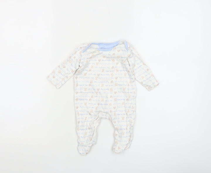George Unisex Baby Multicoloured 0-3 Months Cotton Animal Print Babygrow