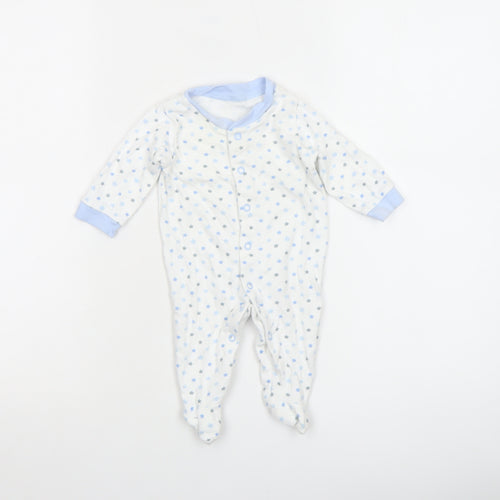 George Unisex Baby White Star Print Babygrow 0-3 Months Long Sleeve