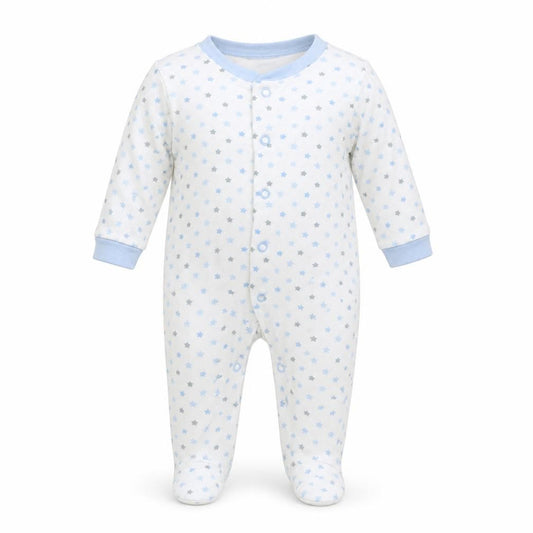 George Unisex Baby White Star Print Babygrow 0-3 Months Long Sleeve