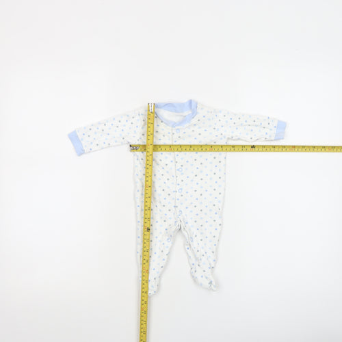 George Unisex Baby White Star Print Babygrow 0-3 Months Long Sleeve