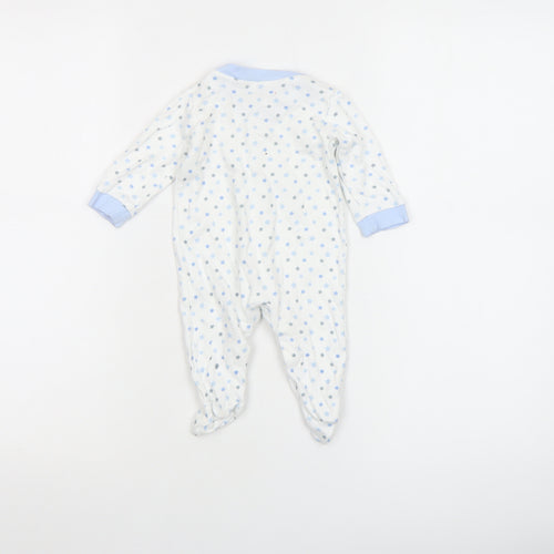 George Unisex Baby White Star Print Babygrow 0-3 Months Long Sleeve