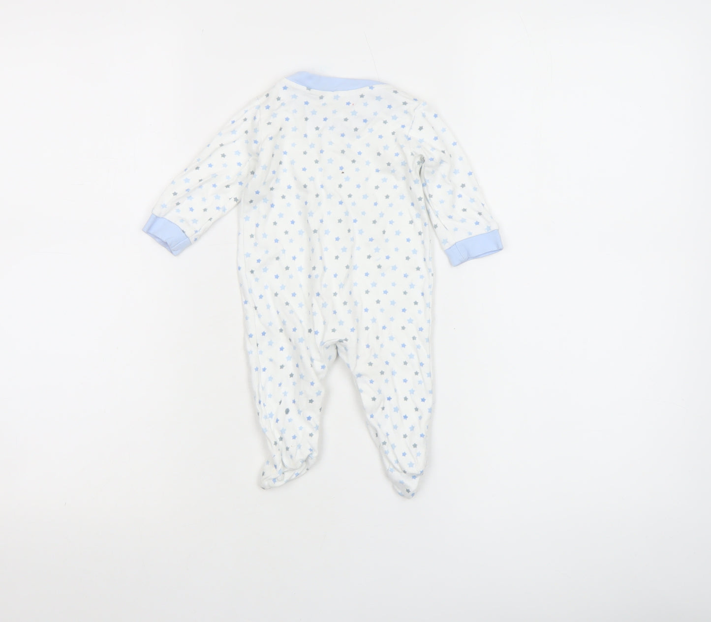 George Unisex Baby White Star Print Babygrow 0-3 Months Long Sleeve