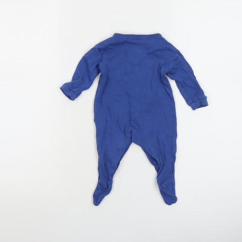 Dunnes Blue Animal Car Embroidered Babygrow 0-3 Months Unisex Cotton