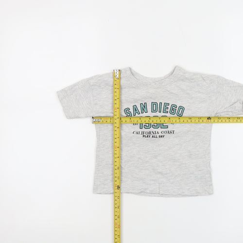 Dunnes Stores Grey San Diego Graphic T-Shirt 12-18 Months Unisex Cotton