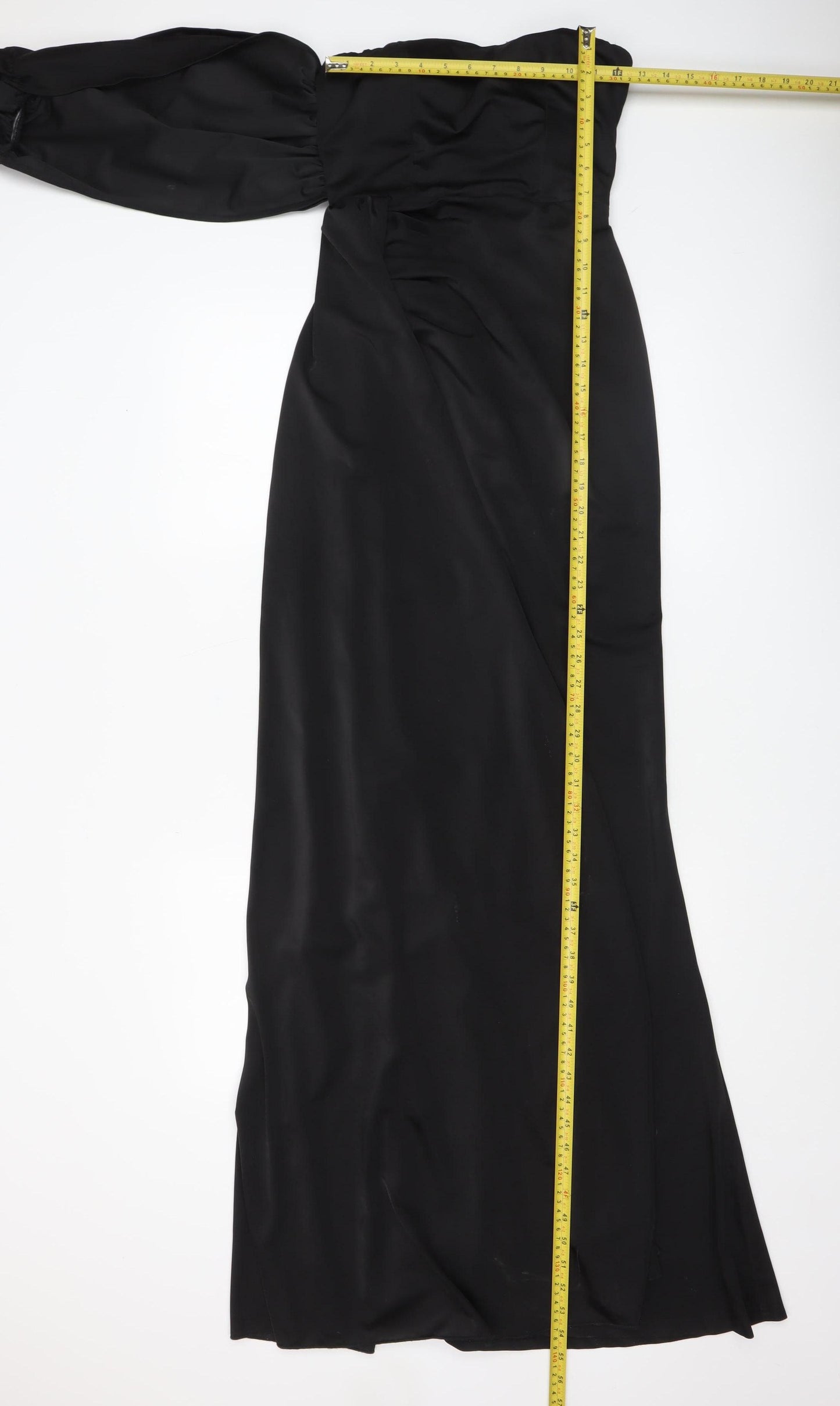 Miss Ord Women's Black XS One Shoulder Long Satin Mermaid Dress