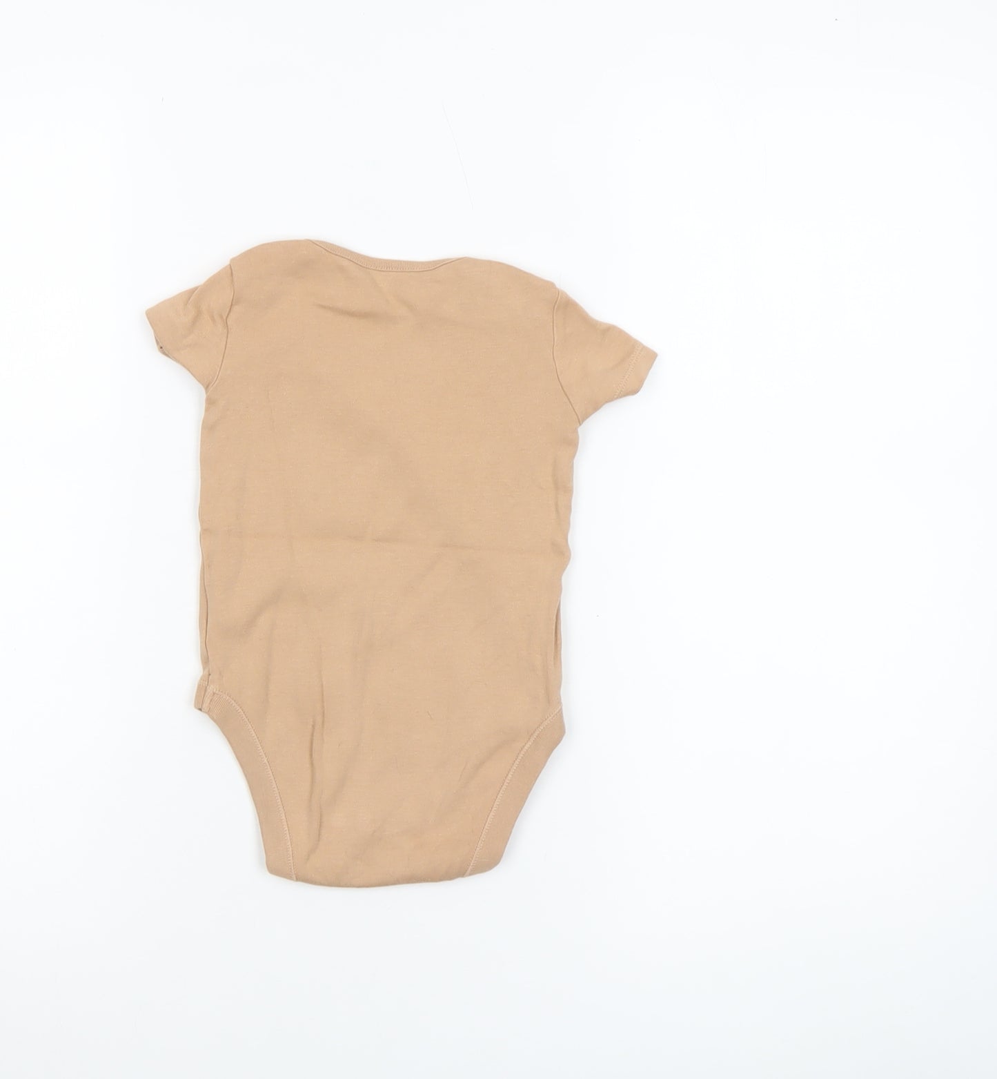 F&F Beige Unisex Baby Bodysuit 18-24 Months Cotton Short Sleeve Babygrow