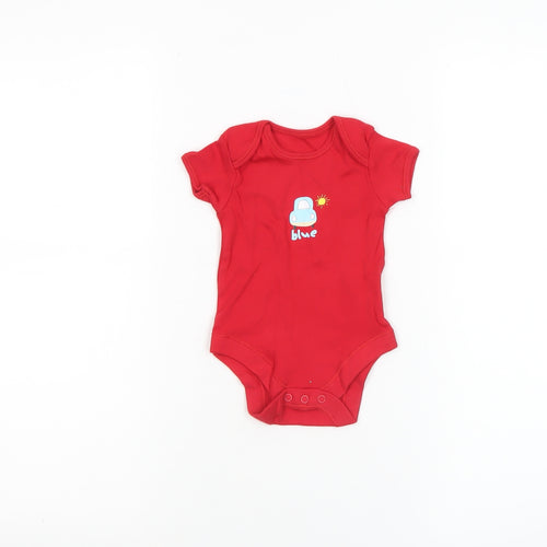 George Red Cotton Baby Bodysuit 0-3 Months Car Print Babygrow