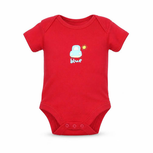 George Red Cotton Baby Bodysuit 0-3 Months Car Print Babygrow