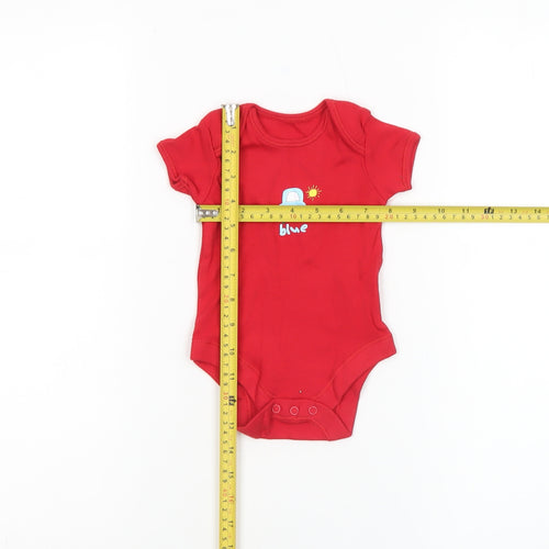 George Red Cotton Baby Bodysuit 0-3 Months Car Print Babygrow