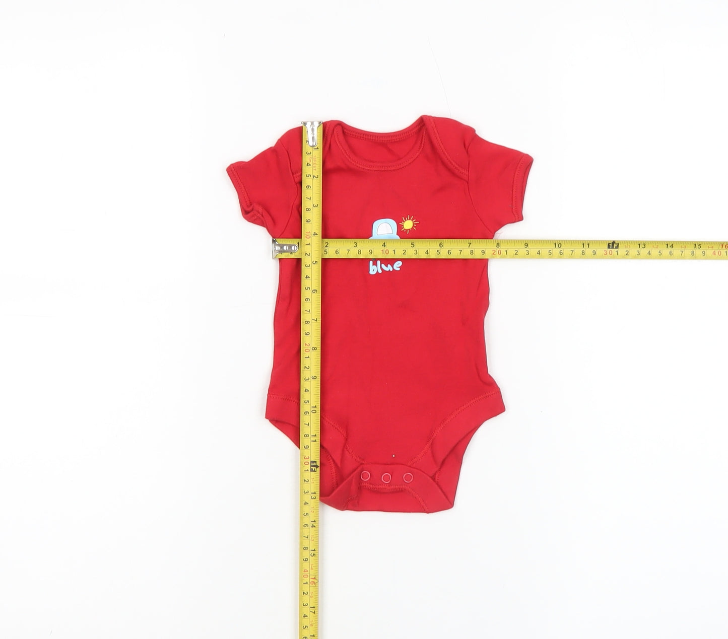 George Red Cotton Baby Bodysuit 0-3 Months Car Print Babygrow