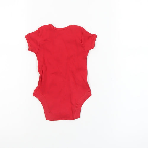 George Red Cotton Baby Bodysuit 0-3 Months Car Print Babygrow