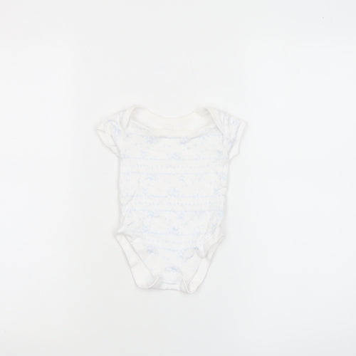 George Unisex Baby White Animal Print 0-3 Months Cotton Babygrow