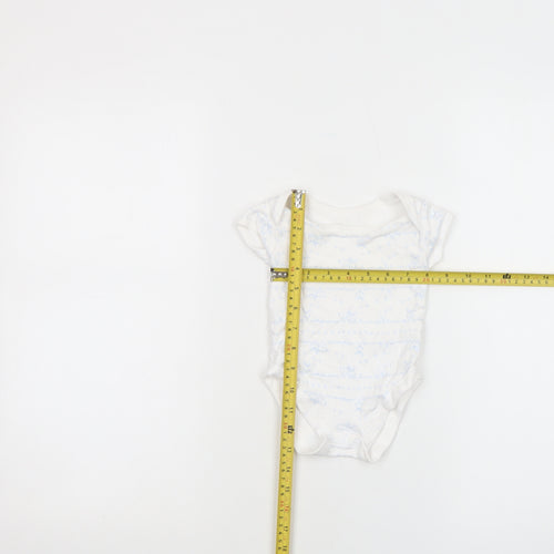 George Unisex Baby White Animal Print 0-3 Months Cotton Babygrow