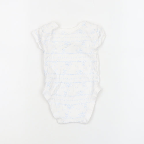 George Unisex Baby White Animal Print 0-3 Months Cotton Babygrow