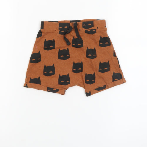 George Boys Brown Batman Print Cotton Shorts 12-18 Months