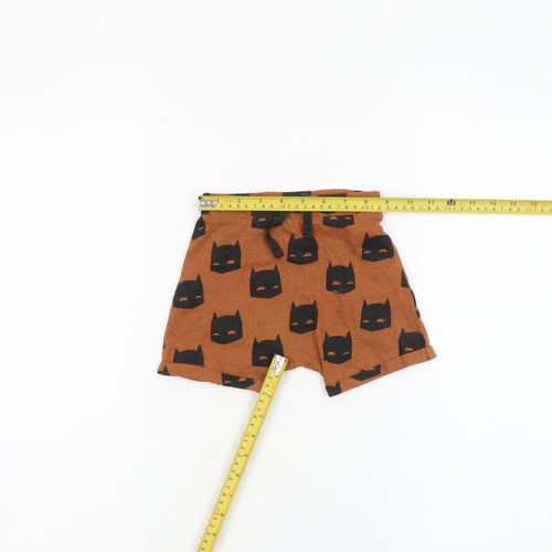 George Boys Brown Batman Print Cotton Shorts 12-18 Months