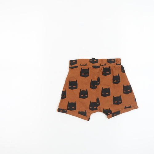 George Boys Brown Batman Print Cotton Shorts 12-18 Months