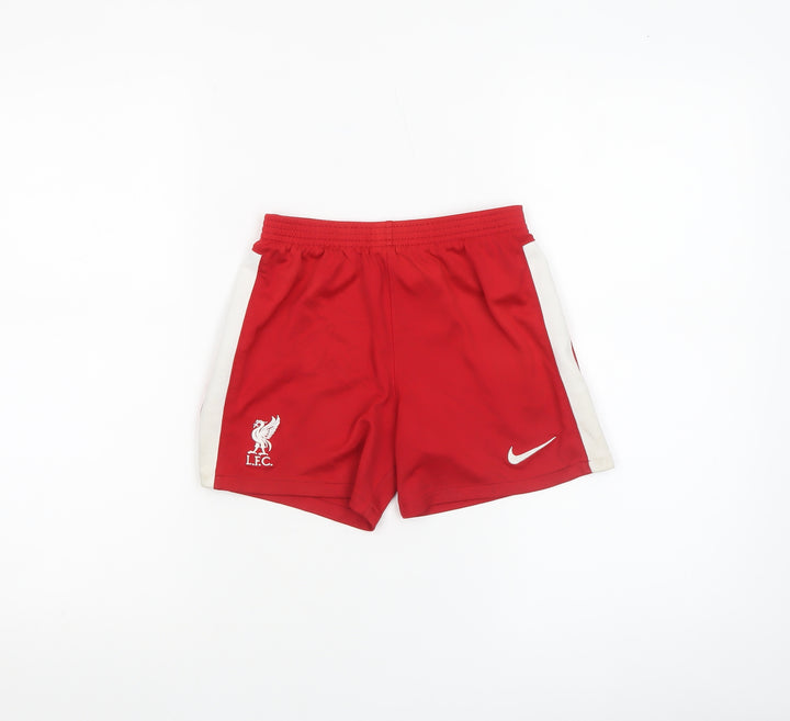 Nike Boys Red LFC Football Athletic Shorts Size M Polyester Activewear