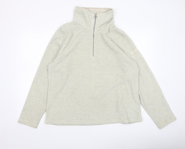 Regatta Men’s Beige Striped Fleece 1/2 Zip Sweatshirt XL