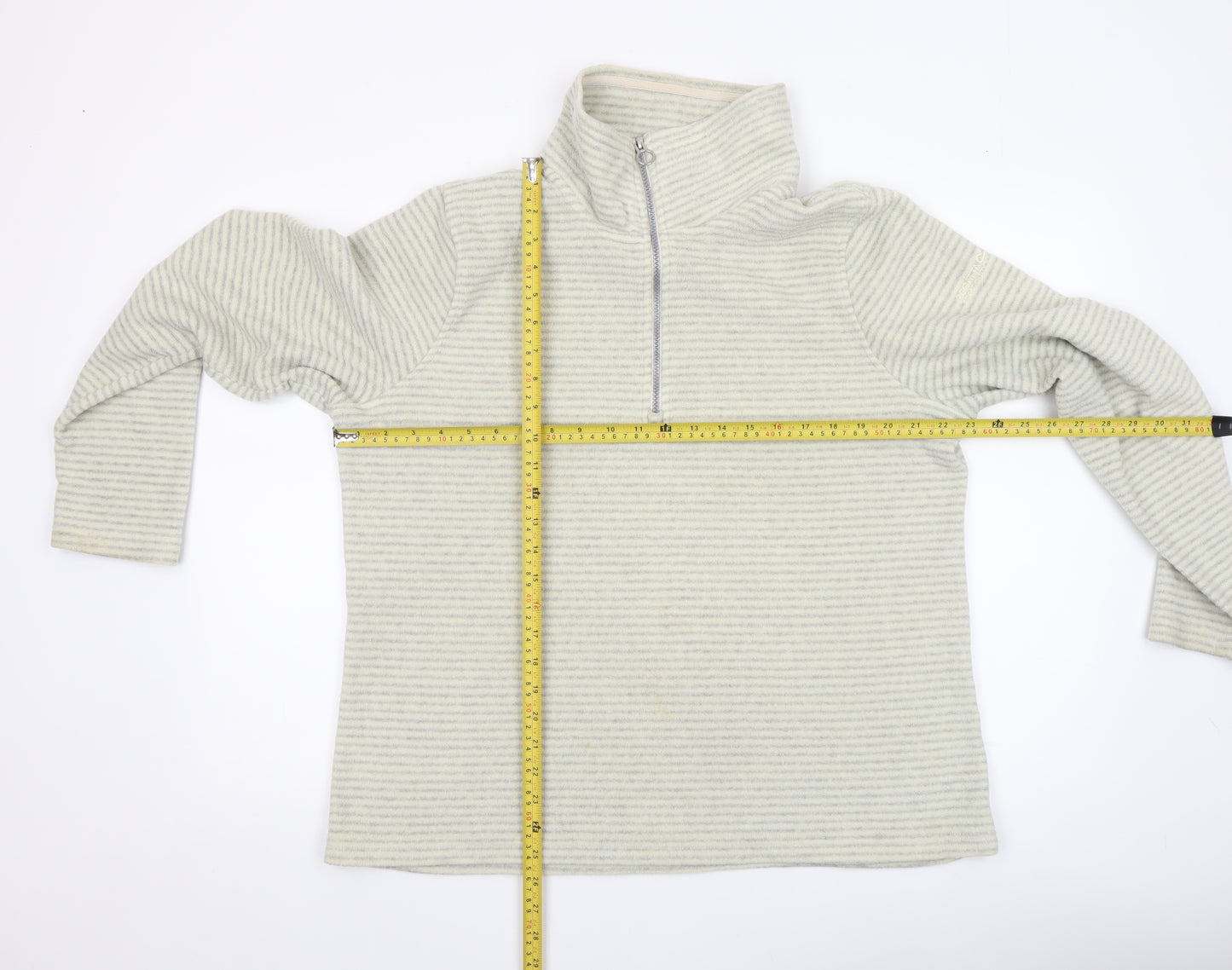 Regatta Men’s Beige Striped Fleece 1/2 Zip Sweatshirt XL