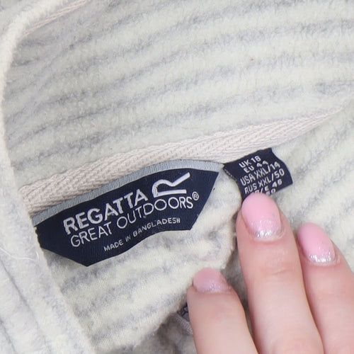 Regatta Men’s Beige Striped Fleece 1/2 Zip Sweatshirt XL