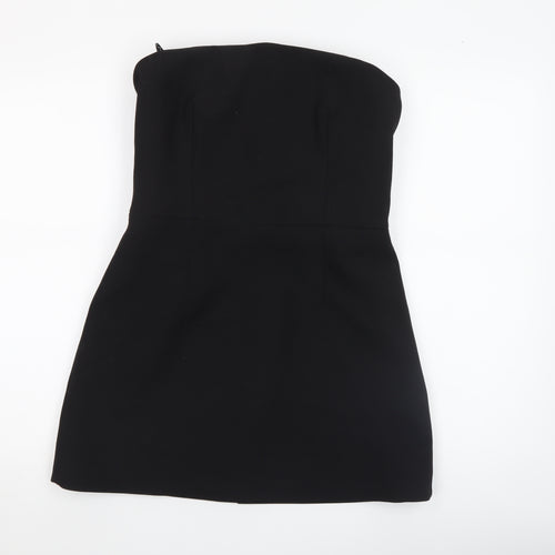 ZARA Women's Black Strapless Bodycon Mini Dress Size 12