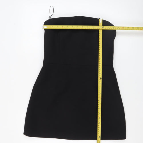 ZARA Women's Black Strapless Bodycon Mini Dress Size 12