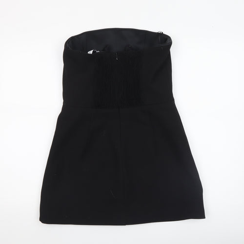 ZARA Women's Black Strapless Bodycon Mini Dress Size 12