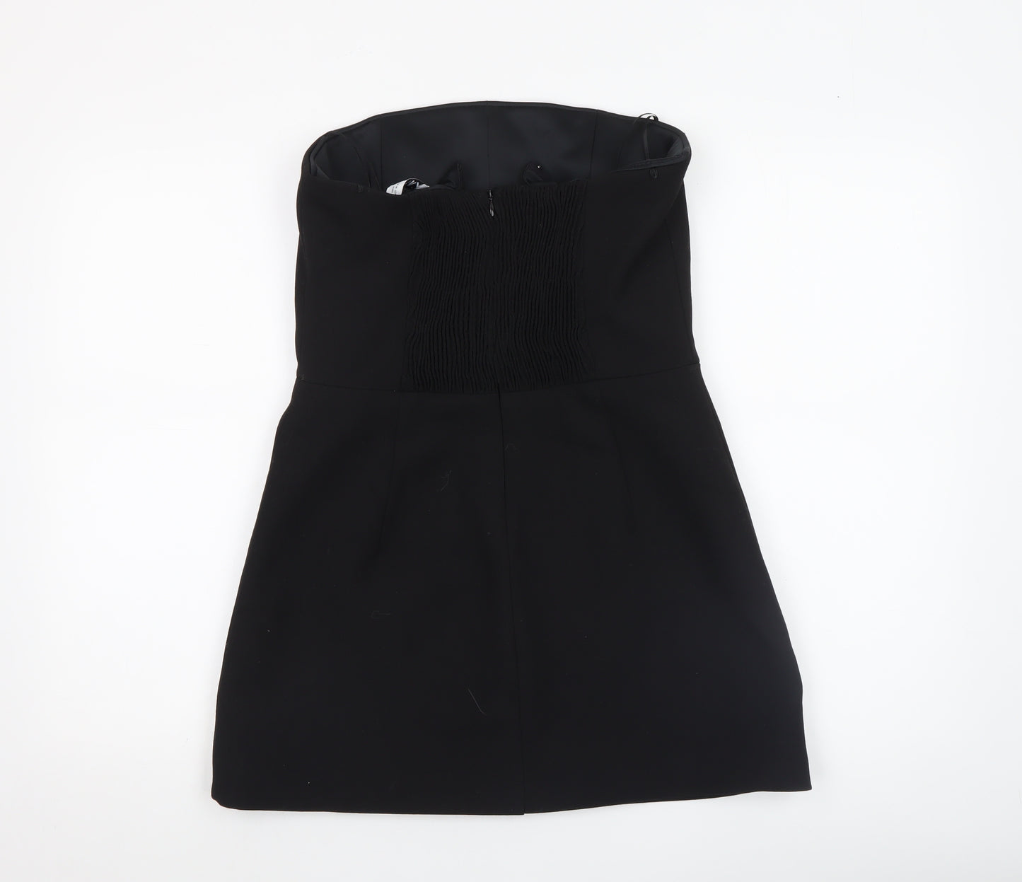 ZARA Women's Black Strapless Bodycon Mini Dress Size 12