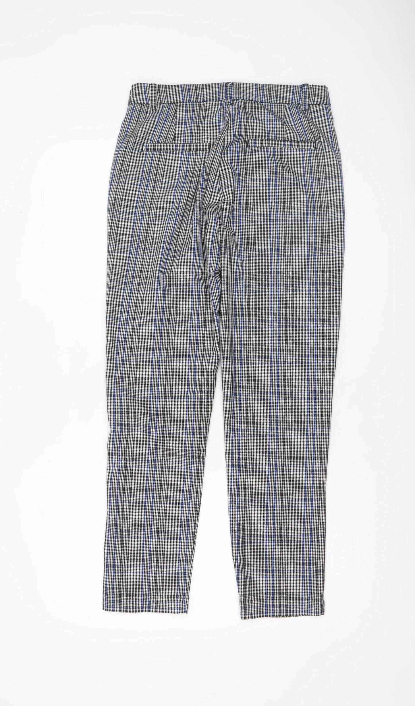 Lefties Women's Multicoloured Check Slim Tapered Trousers Size 6