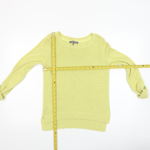Laura Ashley Women's Green Crew Neck Cotton Knit Jumper Size 8