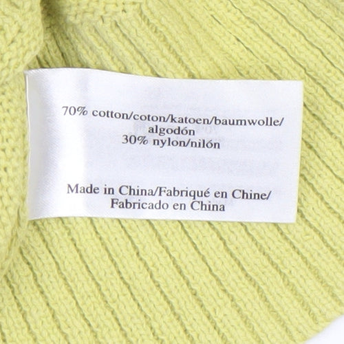 Laura Ashley Women's Green Crew Neck Cotton Knit Jumper Size 8