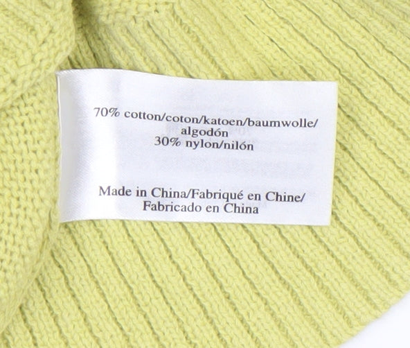 Laura Ashley Women's Green Crew Neck Cotton Knit Jumper Size 8