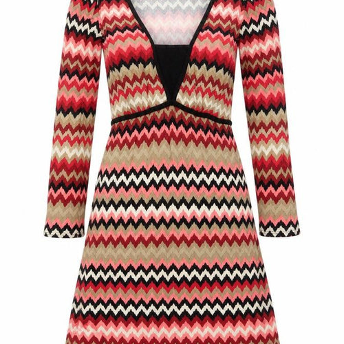 Wallis Women’s Multicoloured Chevron A-Line Knit Dress Size 10