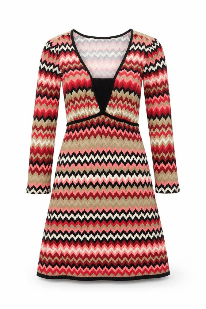 Wallis Women’s Multicoloured Chevron A-Line Knit Dress Size 10
